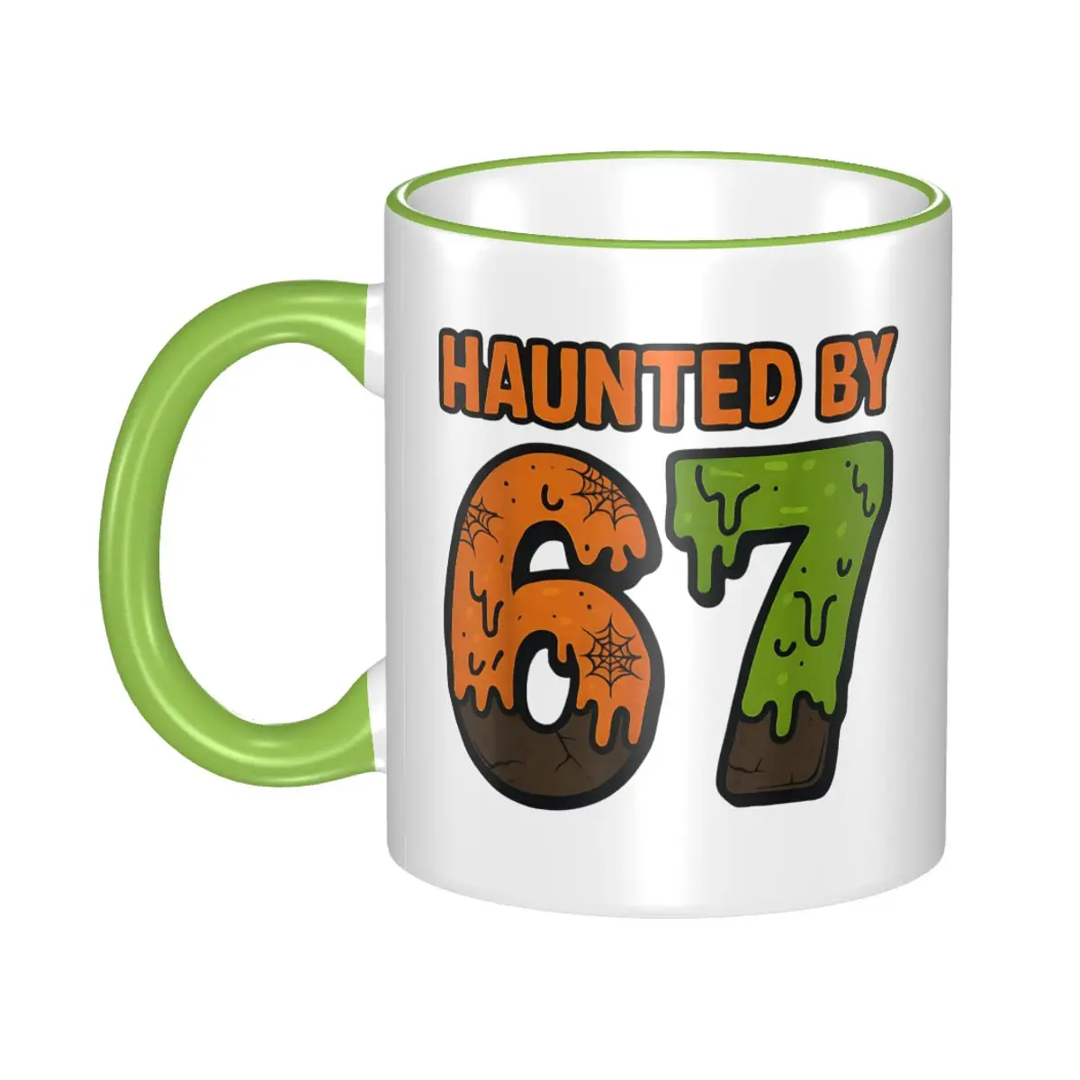 

67 Meme Halloween Haunted Spooky - Six Seven Gen Alpha Gift Mug for Women Men Cute Coffee Cup Present for Office