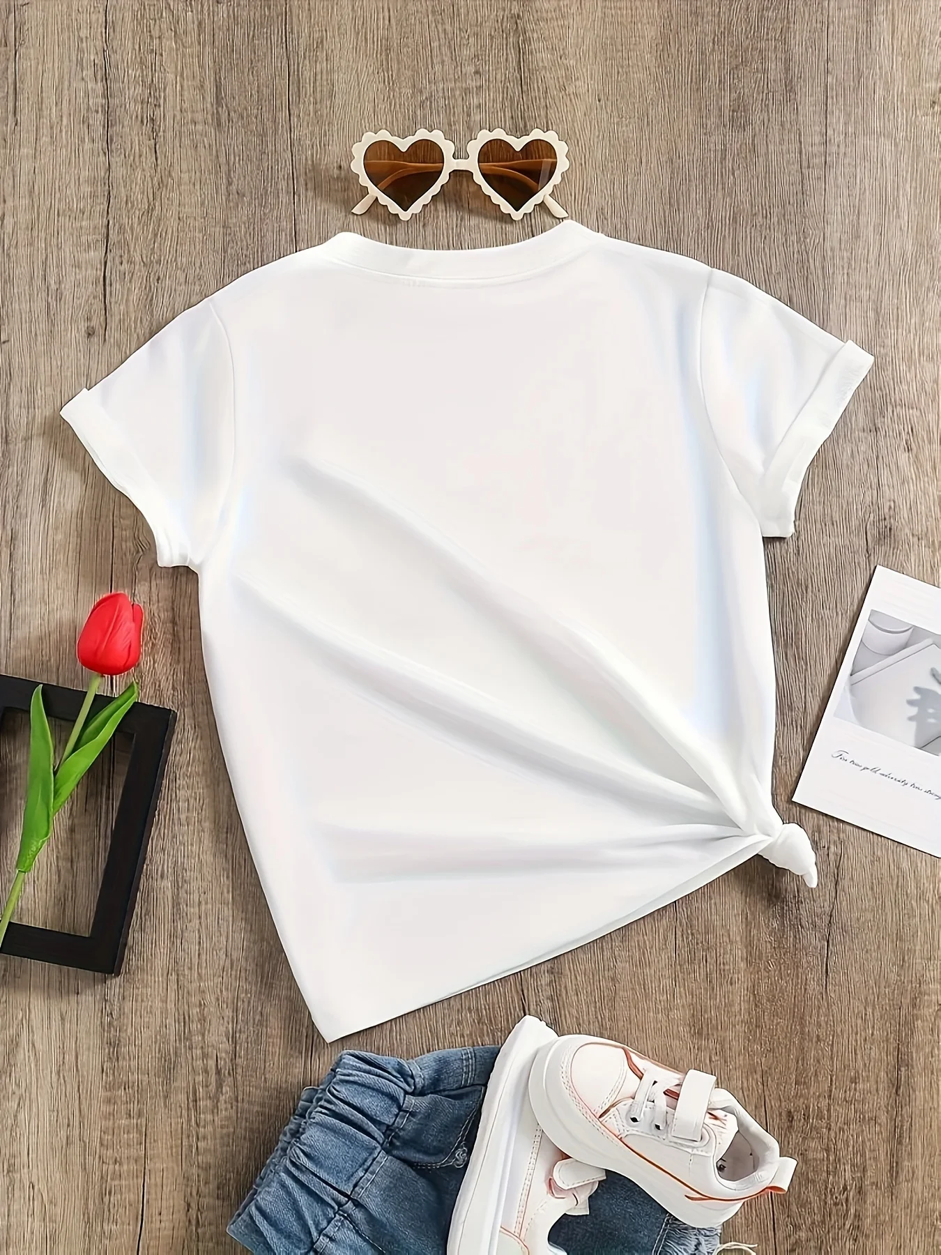 Ins ملابس الأطفال الفتيات الصيف قصيرة الأكمام قوس قزح القلب طباعة قصيرة المنزل عادية نزهة تنوعا القمم مناسبة للملابس 3-10 سنة #2