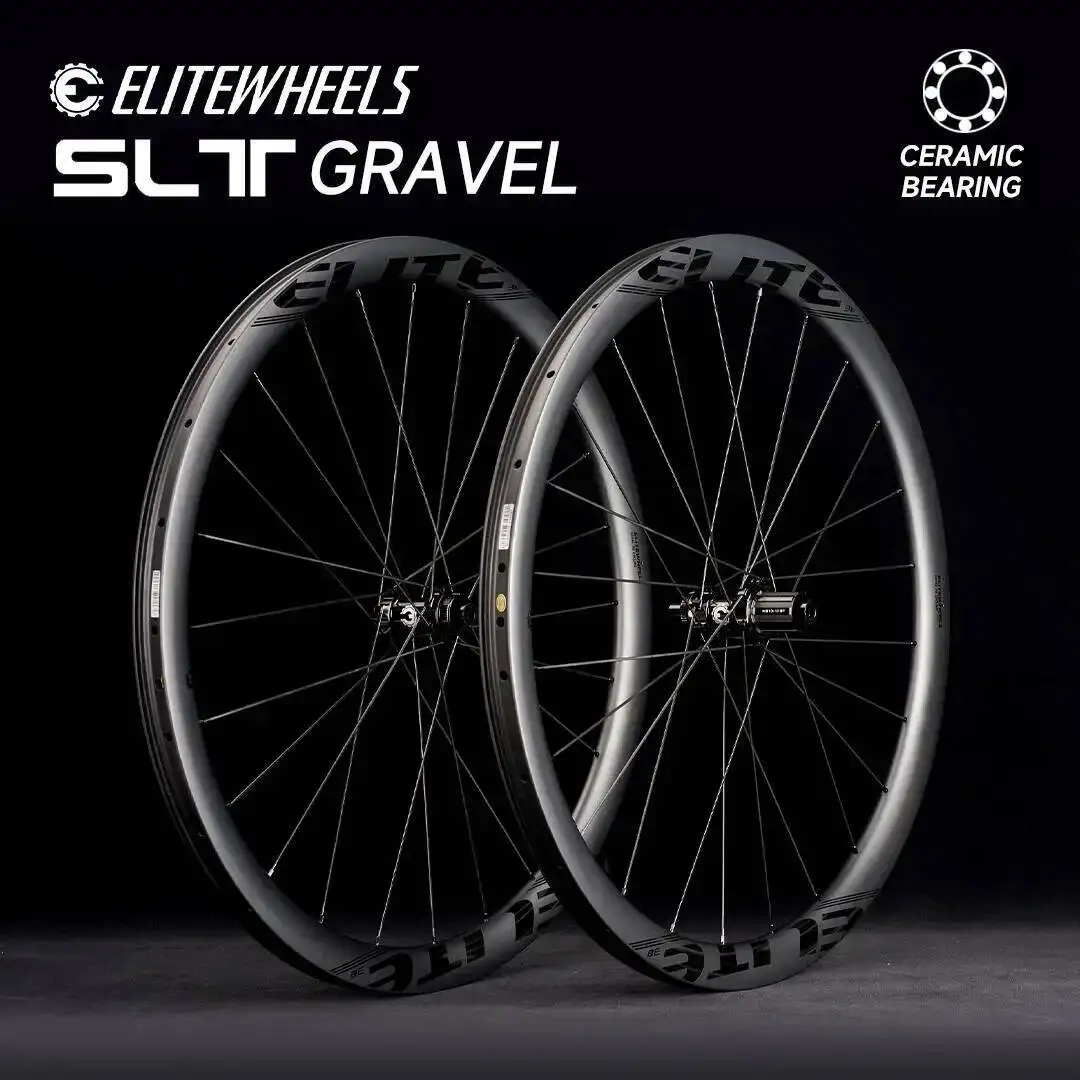 AliExpress ELITEWHEELS 700C SLT GRAVEL Carbon Wheelset Ceramic Bearing Disc Brake Cyclocross Wheels Center Lock shiman0 XDR Hub 35x32mm Rim
