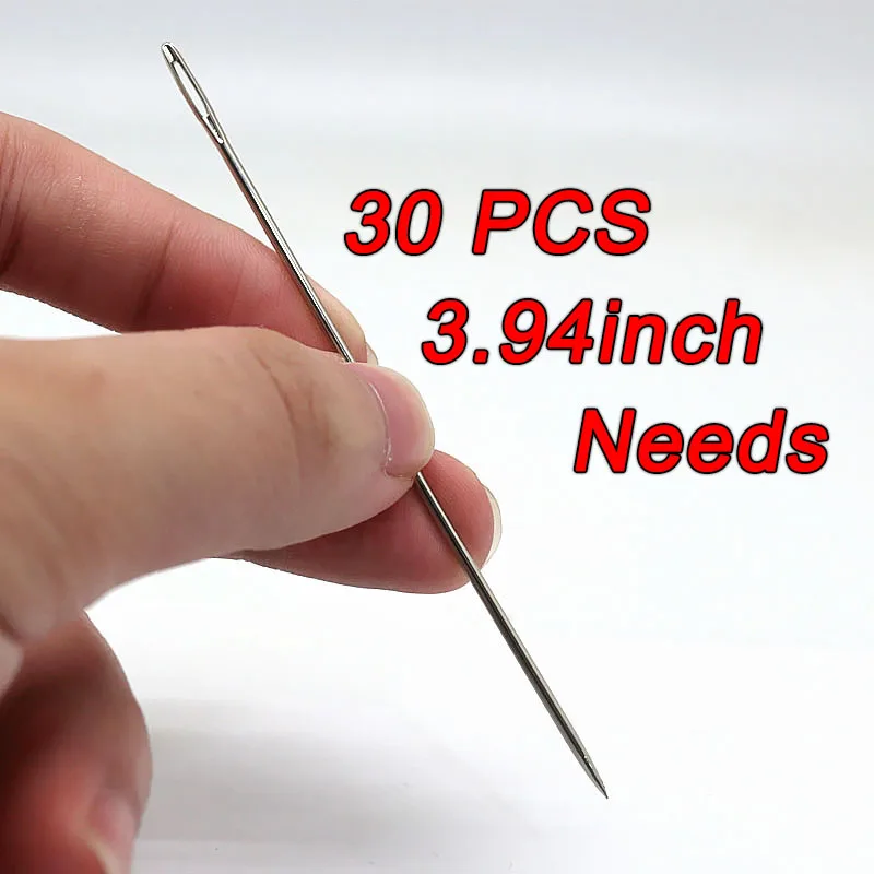 30 PCS 100mm Zestaw igieł do szycia ze stali nierdzewnej z dużym oczkiem Domowe narzędzia do szycia ręcznego dla majsterkowiczów Akcesoria do szycia