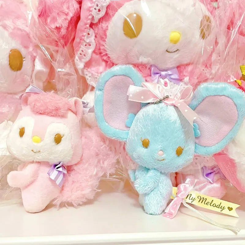 

Коллекция Retro My Melody, розовая белка, плюшевый мини-рюкзак, подвесной орнамент, брелок для кошелька, сумка, очаровательные аксессуары, подарок