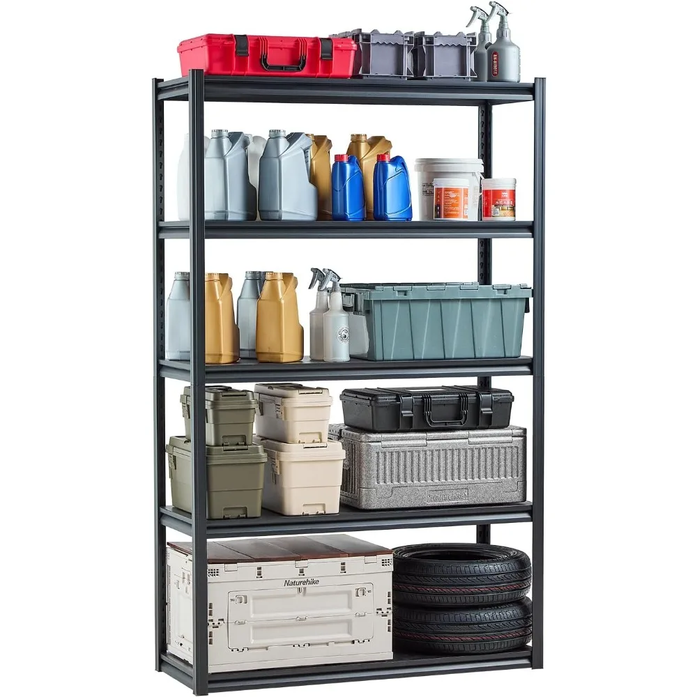 

Storage Shelves, 3000 lbs, 5 Tier Garage Storage Shelving, 18" D x 48" W x 78" H Adjustable Metal Shelves for Garage Shelv