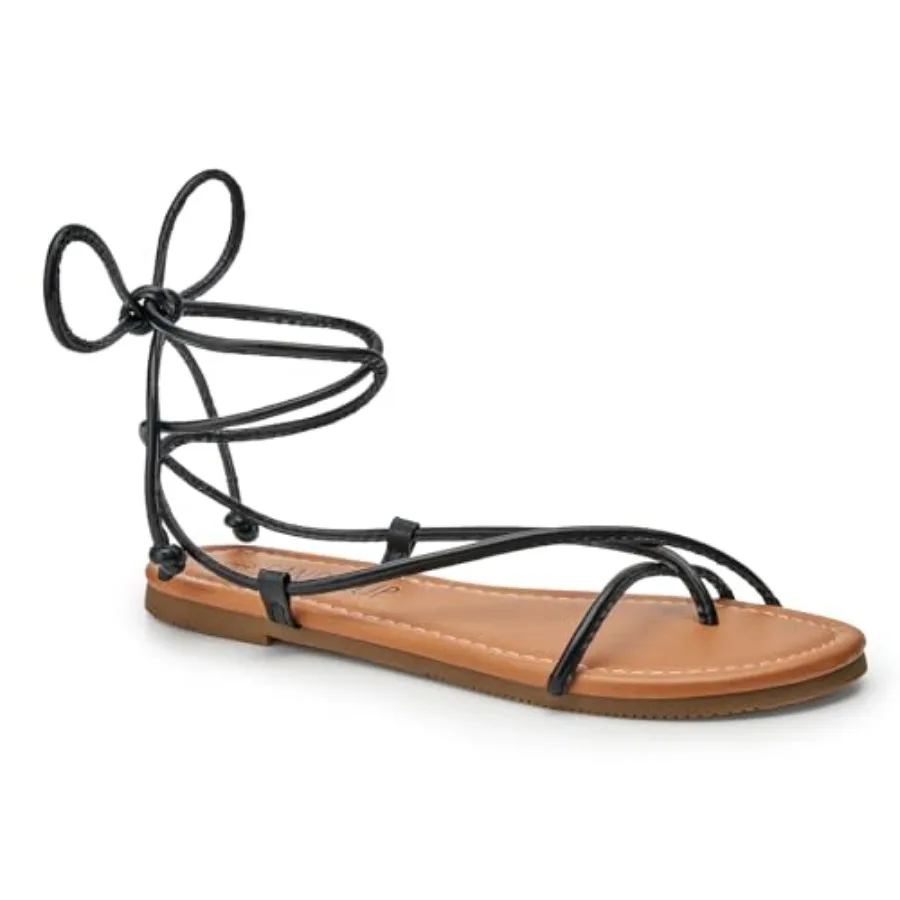 Sandals Women Sandals For Women Lace Up Strappy Tie Up Gladiator Open Toe Flat Sandals Ankle Wrap Summer Comfortable Casual Dre