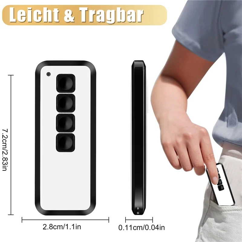 Pilot do bramy garażowej AT41 do Novoferm Novotron 524,522,504 MAX43-4,514 MIX43-4,433.92Mhz Tor, nadajnik ręczny 2 szt.