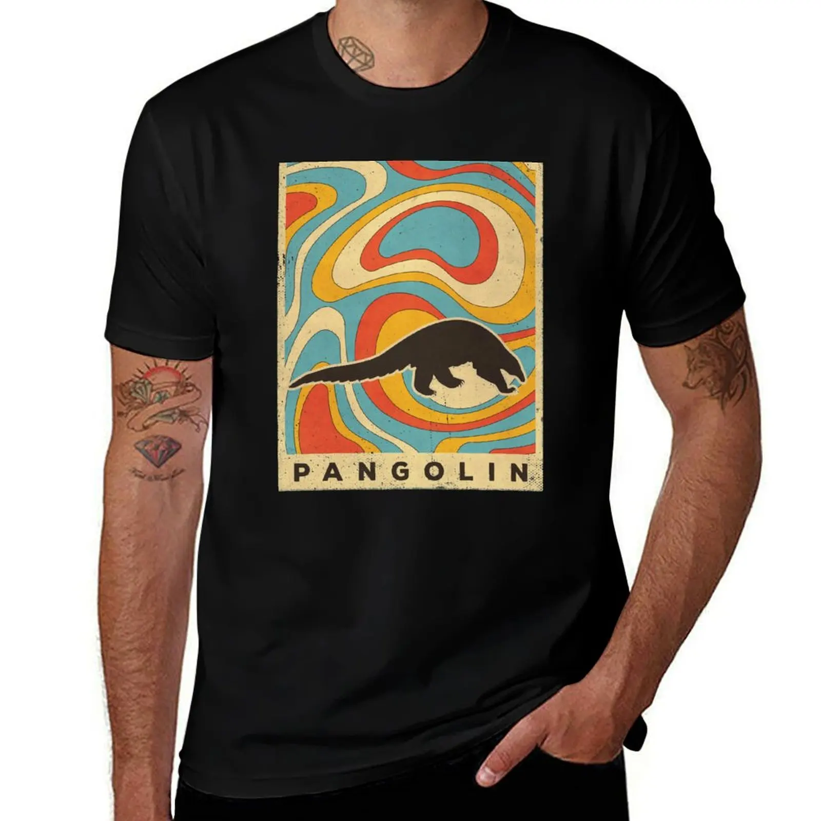 Pangolin Animal Lover Retro Vintage Classic T-Shirt Basic Tee Shirt for Everyday Outfit