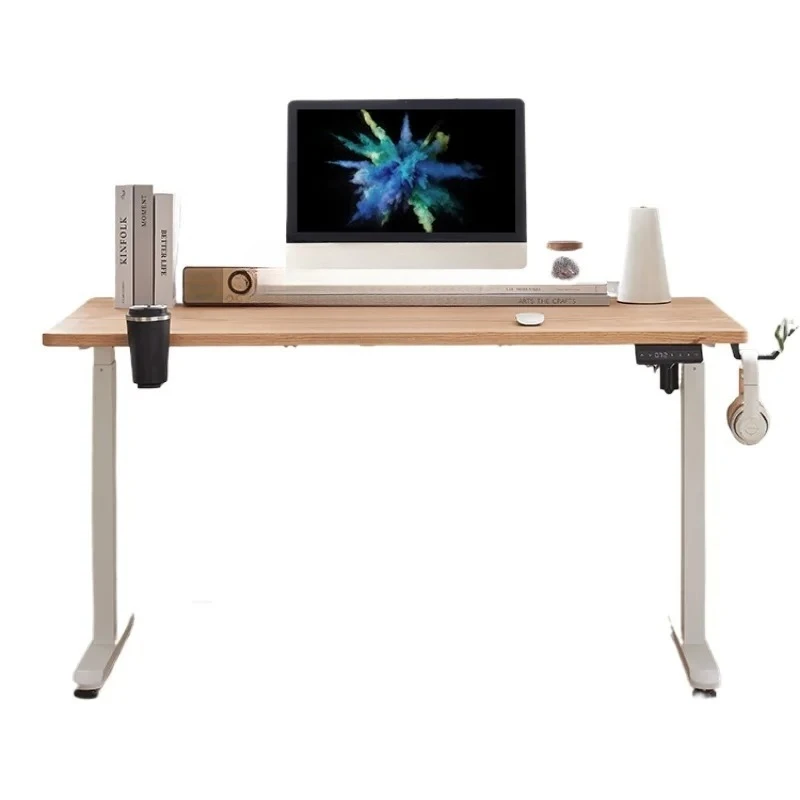 

ZF Lifting Desk Writing Home Movable Workbench Rectangular Solid Wood Table
