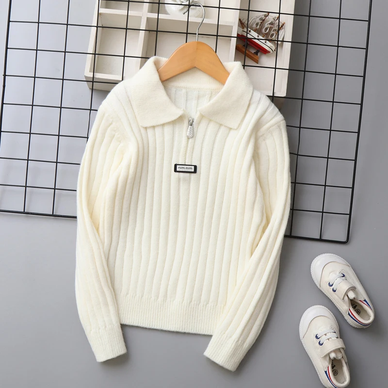 IYEAL   2026 New Children's Clothing Boys' Sheep Wool Sweater Autumn/Winter Children's Sweater Pullover