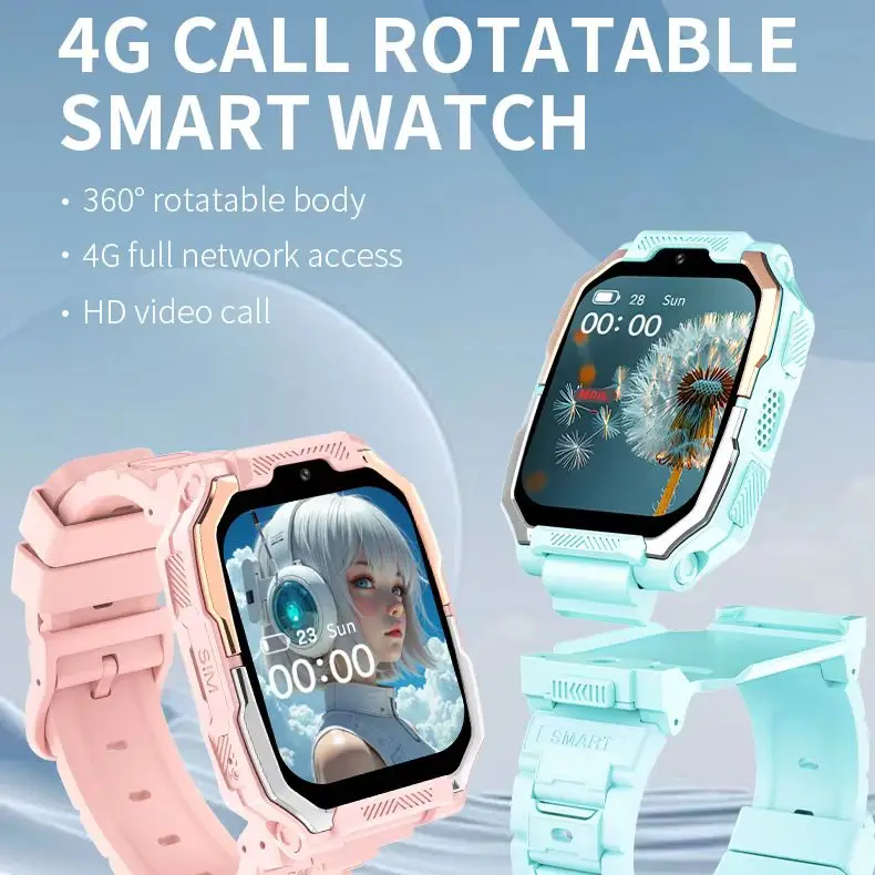 

2026 New Kids 4G Sim Card Smart Watch Call SOS GPS Location Child Smart Watch Camera Waterproof For Boys Girls Present T66