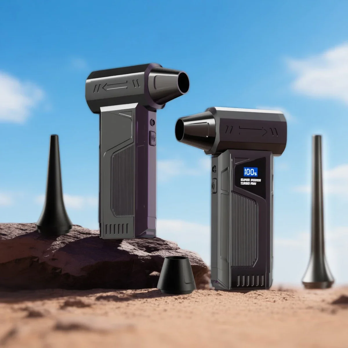 Turbo Jet Blower Kipas Turbo Daya Tinggi Kecepatan Angin 52m/s 4000mAh Peniup Angin Kuat Lampu LED Layar Digital Portabel Penggunaan Luar Ruangan