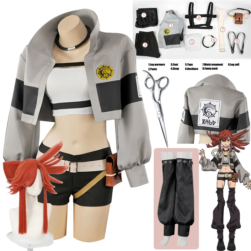 

Riyo Reaper Cosplay Jacket Gachiakuta Cosplay Costume Wig Uniform Choker Akuta Cleaners Props Anime Halloween Party for Women