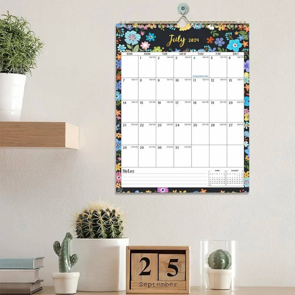 

Premium Desk Calendar 18-month Desk Calendar 2024-2025 U.s Holidays Notepad Hanging Holes Spacious Desk Planner