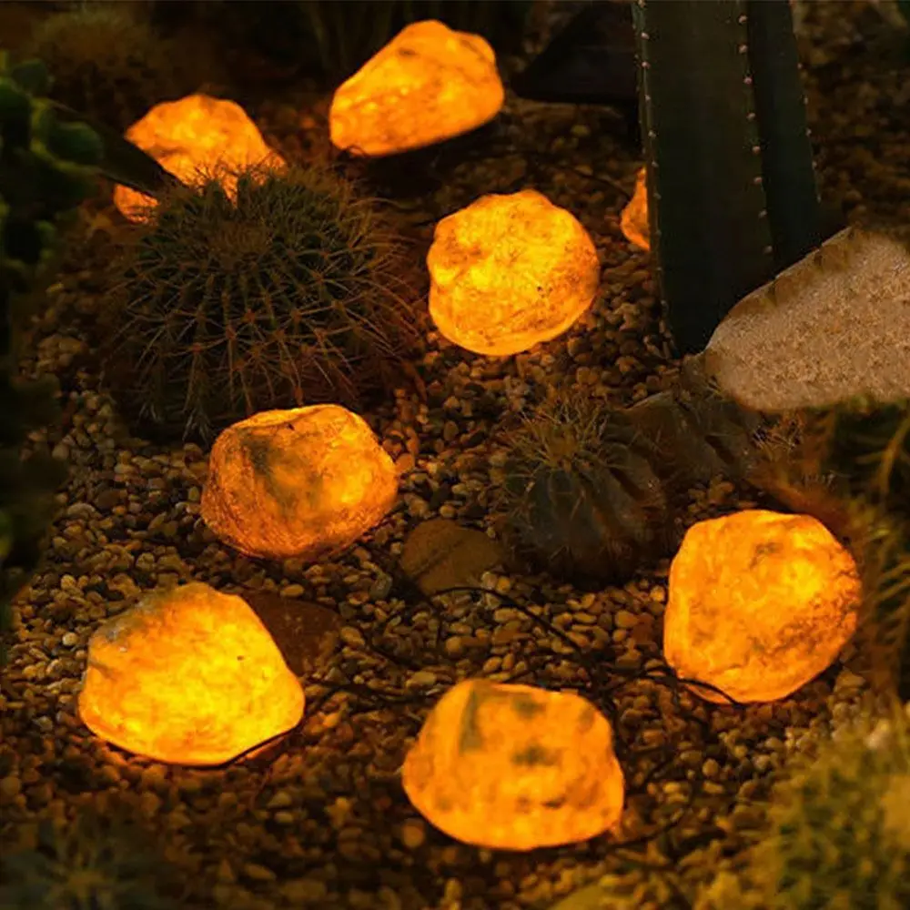 Lampada solare in pietra a forma di ciottoli Accensione/spegnimento automatico Lampada solare a LED a risparmio energetico Lampada da prato solare impermeabile ad energia solare