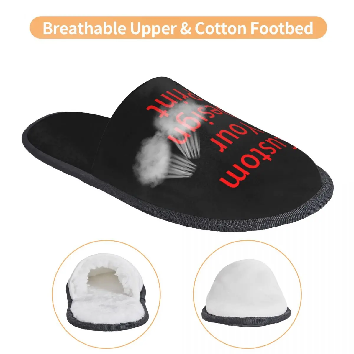 Custom Your Design Comfort Scuff With Memory Foam Slippers Women Customized Logo Printed Hotel House Shoes