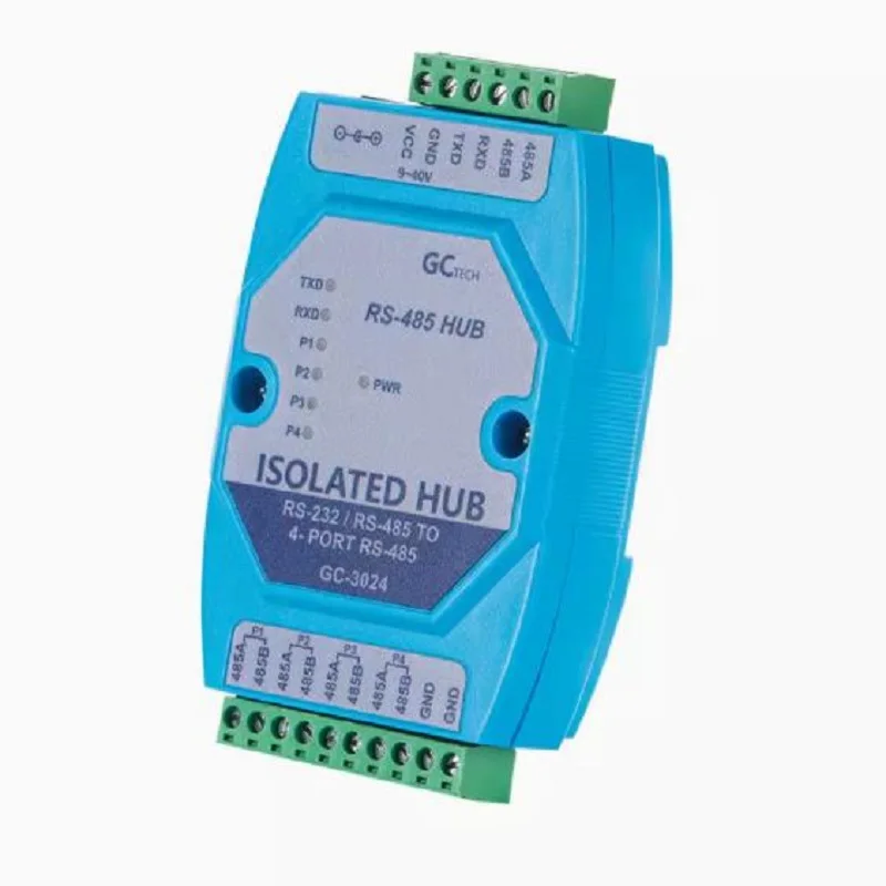 GC-3024 four-way RS-485 bus split hub modbus 485 repeater RS-485 photoelectric isolation 1 in 4 out lightning protection