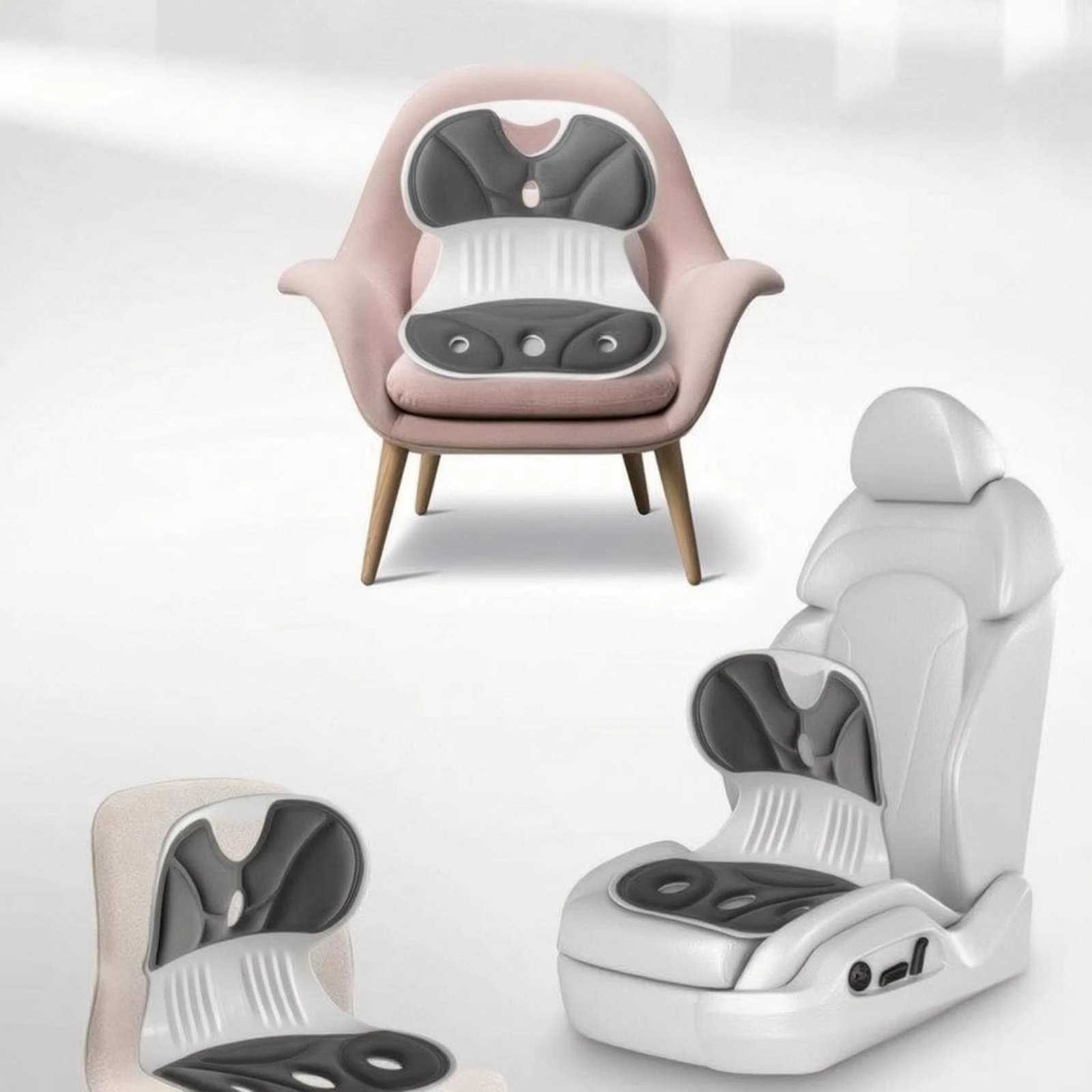 Lumbar Support Seat Cushion Center Cutout Ergonomic Lumbar Cushion Chair Accessory Pain Relief