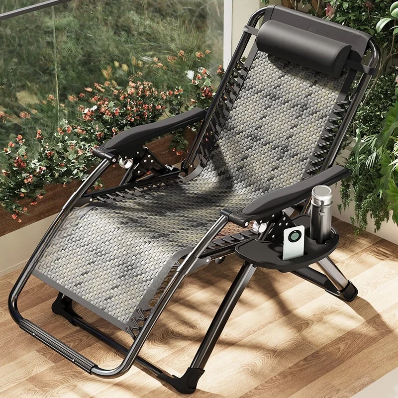 

Outdoor Furniture Portable Folding Metal PE Rattan Fabric Chaise Longue Sun Lounger Deck Chair Beach Chair Recliner