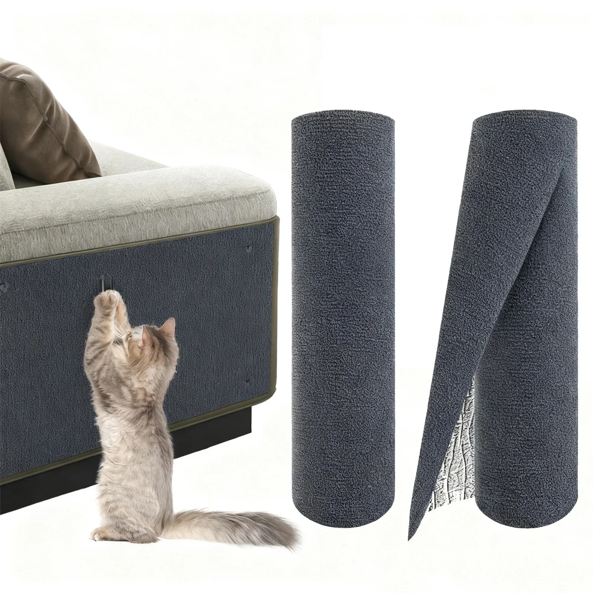 

Cat Scratch Furniture Protector Trimmable Self Adhesive Carpet Mat for Cat Couch Sofa Wall Protection & Scratch Tower Pad Cover