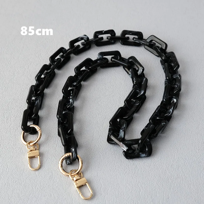 Neue Mode Damen Taschenzubehör Abnehmbare Ersatzkette Schwarzer Einfarbiger Quadratischer Acryl-Luxusriemen Damen Schultergriff-Kette – Detail 23