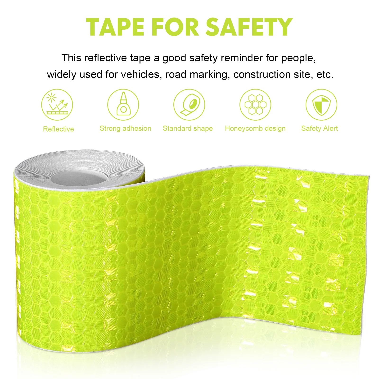 4 Rolls Reflective Tape Safety Reflector Tape Sticker High Visibility Warning Reminder Strong Adhesive for Vehicles Road
