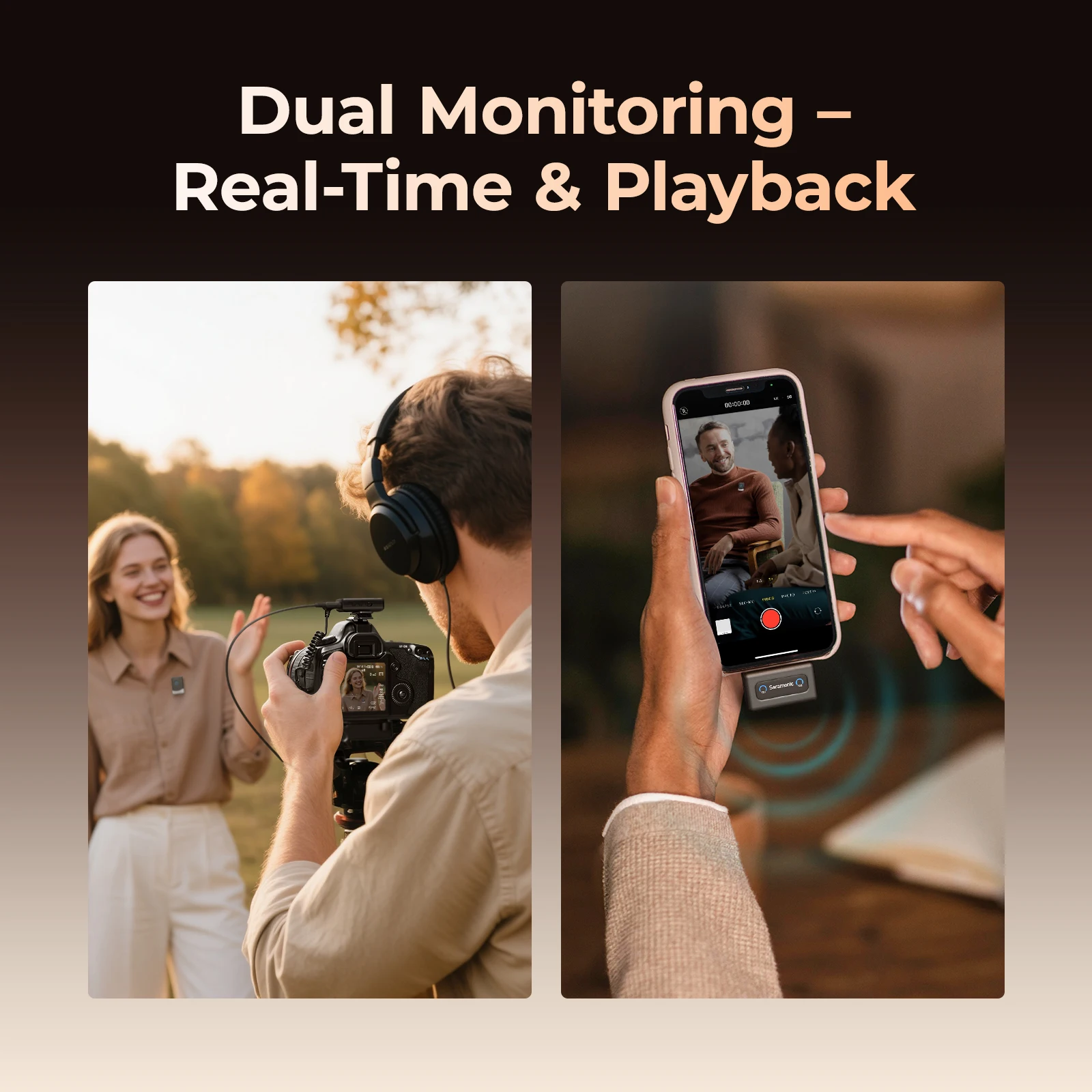 Беспроводной петличный микрофон Saramonic Mix для устройств iPhone 15/16 Type-C, зеркальные камеры Android, запись видео, потоковая передача видеоблога