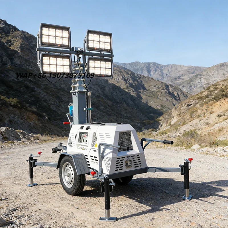 Overload Protection Low Maintenance Cost Mobile Light Tower Hydraulic Light Tower LED Light Tower