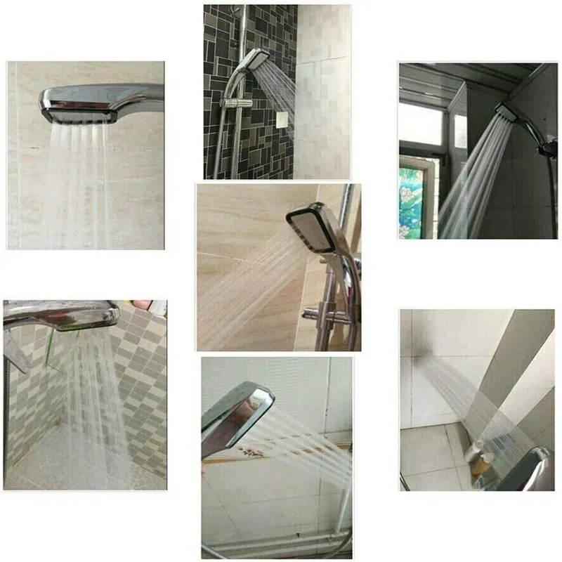 Chrome Black White Handheld 300 Holes High Pressure Rainfall Shower Head Water Saving Boosting Spray Nozzle Bathroom Accessories
