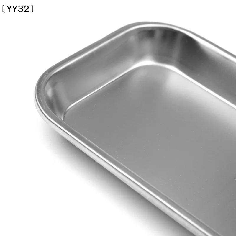 1pcs Kitchen Tray Stainless Steel Square Storage Tray Dental  Tool Nail Tattoo Dental  Device Supplies Tray Dish〔YY32〕