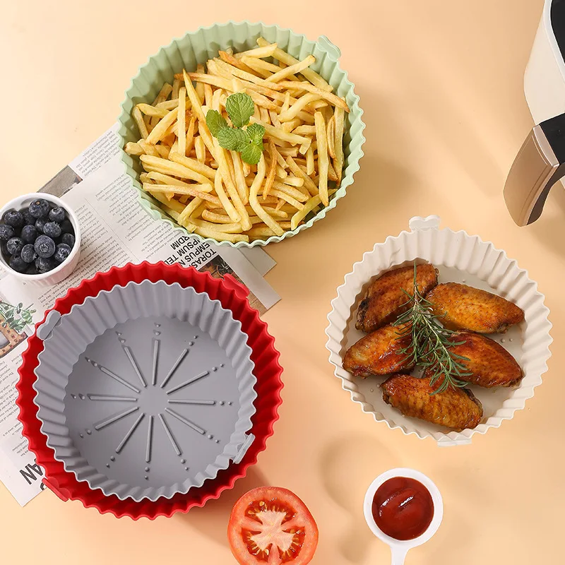 New Silicone Air Fryer Mat Baking Tray Tray Multifunctional Silicone BBQ MatAir