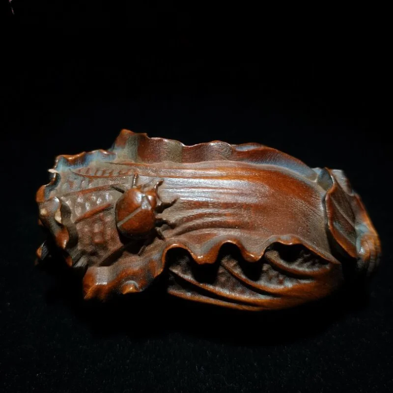 Hand Carved Boxwood Chinese Cabbage Pendant Necklace Hundred Wealth Feng Shui Lucky Amulet Palm Plaything Collectible Gift