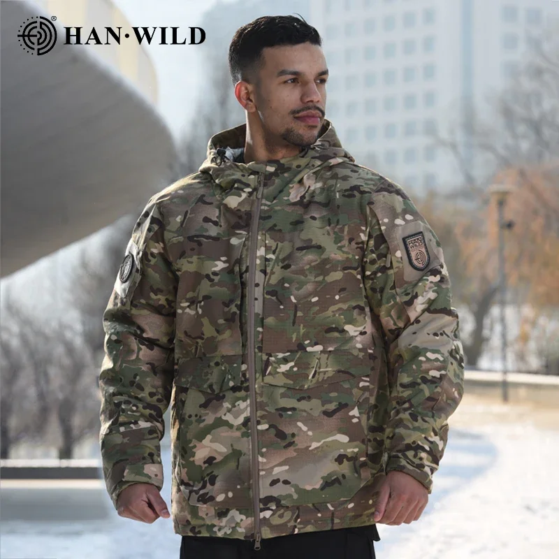 

Winter Men Tactical Heat Reflective Jacket Outdoor Jackets Warm Windproof Waterproof Camouflage Coats Hooded Camo Climb Parkas
