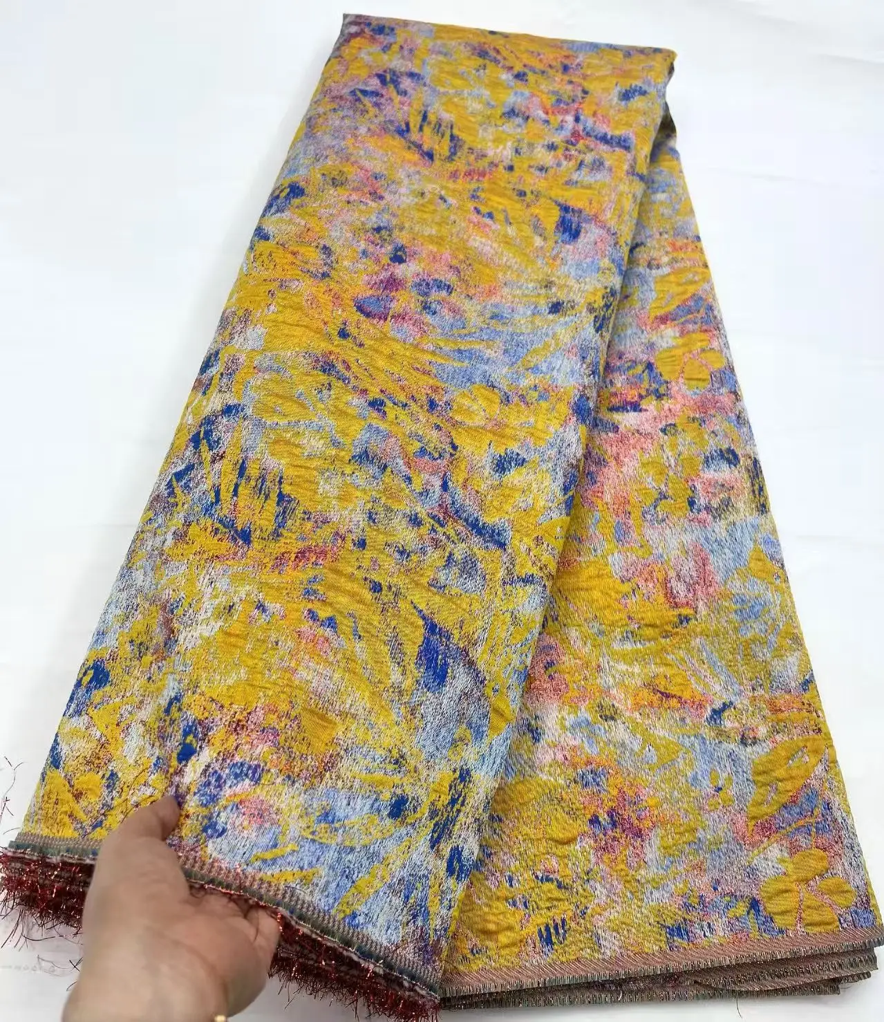 

African Brocade Lace Fabrics 2025 Latest Nigerian French Tulle Damask Lace 5 Yards Jacquard For Sewing Women Party Dress