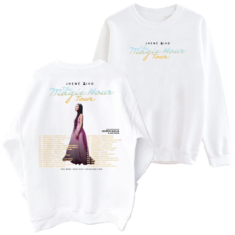 Jhene Aiko Tour 2024 Sweatshirt Oversized Harajuku Round Neck Long Sleeve Sweatshirts Music Tour Fans