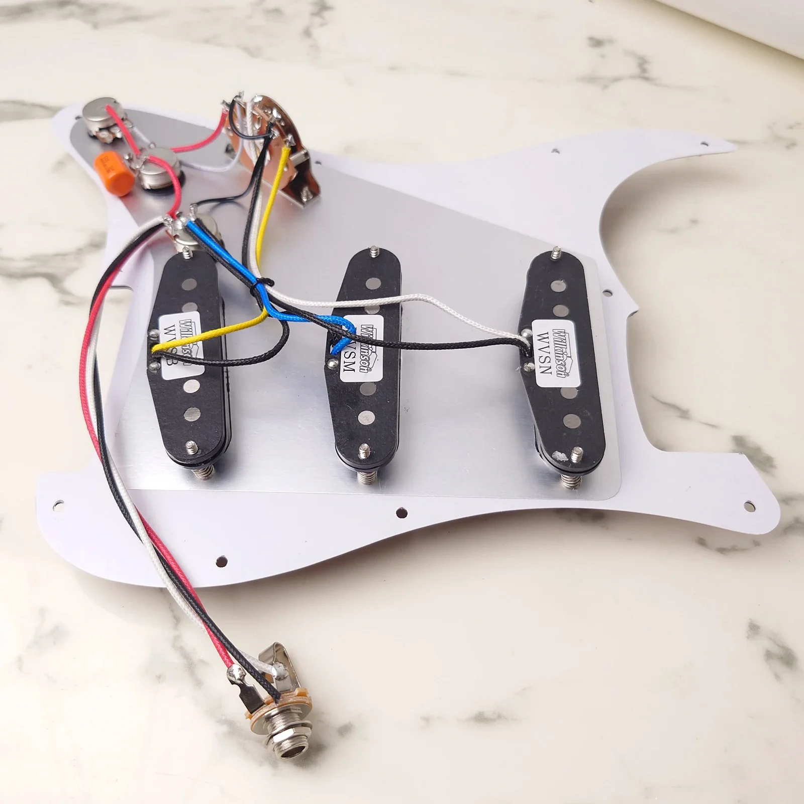 Guitar Prewired Pickguard Loaded SSS Alnico 5 Single Coil Pickups Set for ST Electric Guitar Replacement Parts