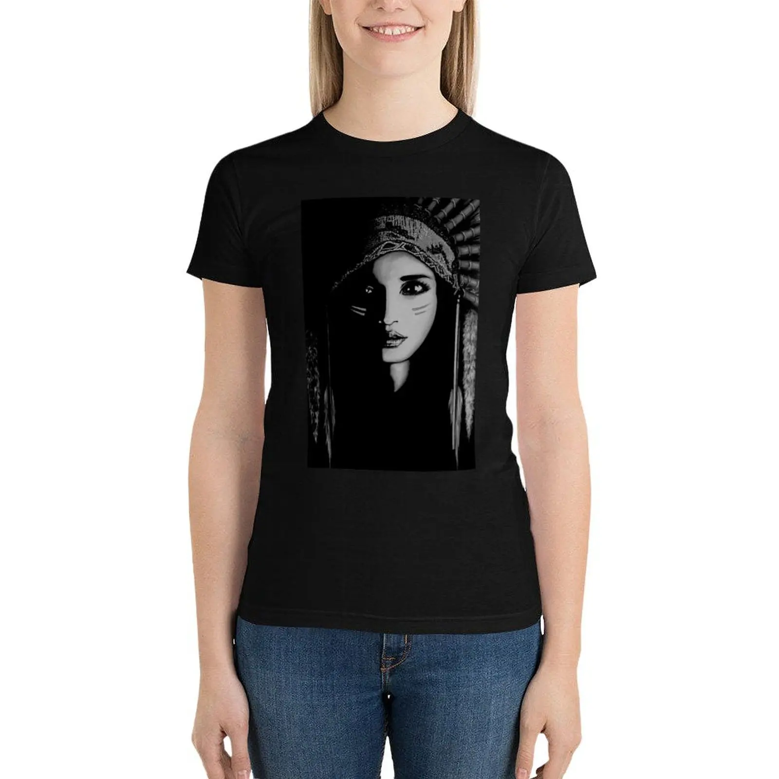 

She Wolf T-Shirt summer top summer tops female Womens clothing