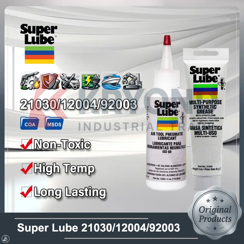 Super Lube 21030 Graxa Sintética Syncolon PTFE Grau Alimentício NSF H1 Alta Temperatura Impermeável para O-Ring, Rolamentos, Engrenagens e Válvulas 3oz 85g