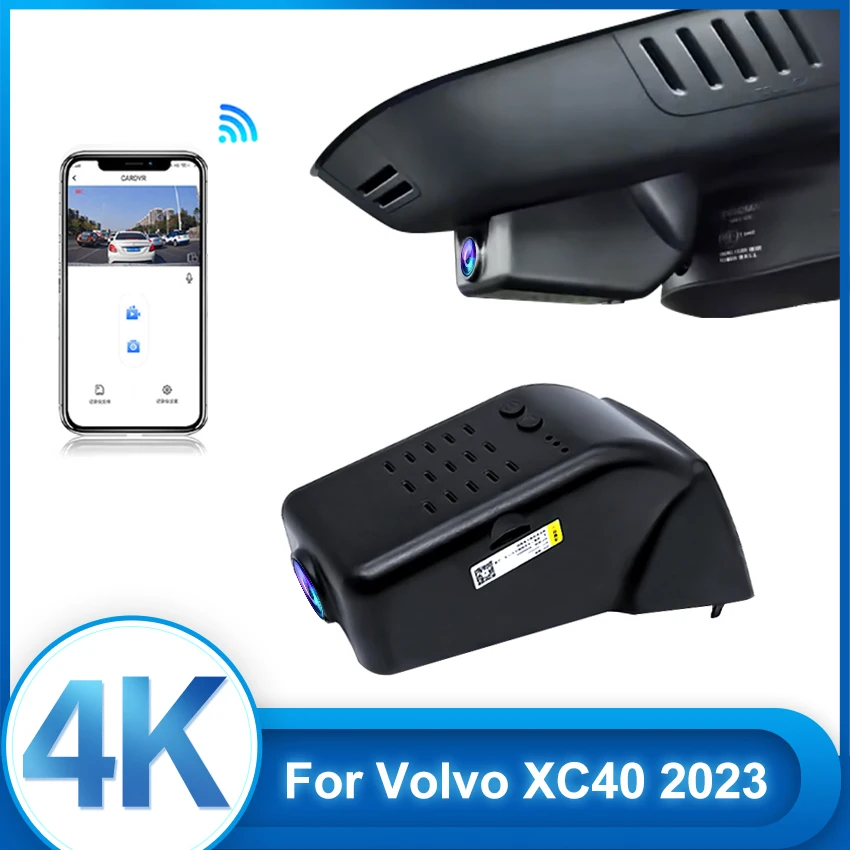 

For Volvo XC40 2022 2023 Plug and Play 4K Dash Cam for Car Camera Recorder Dashcam WIFI Car Dvr Recording Devices Accessories