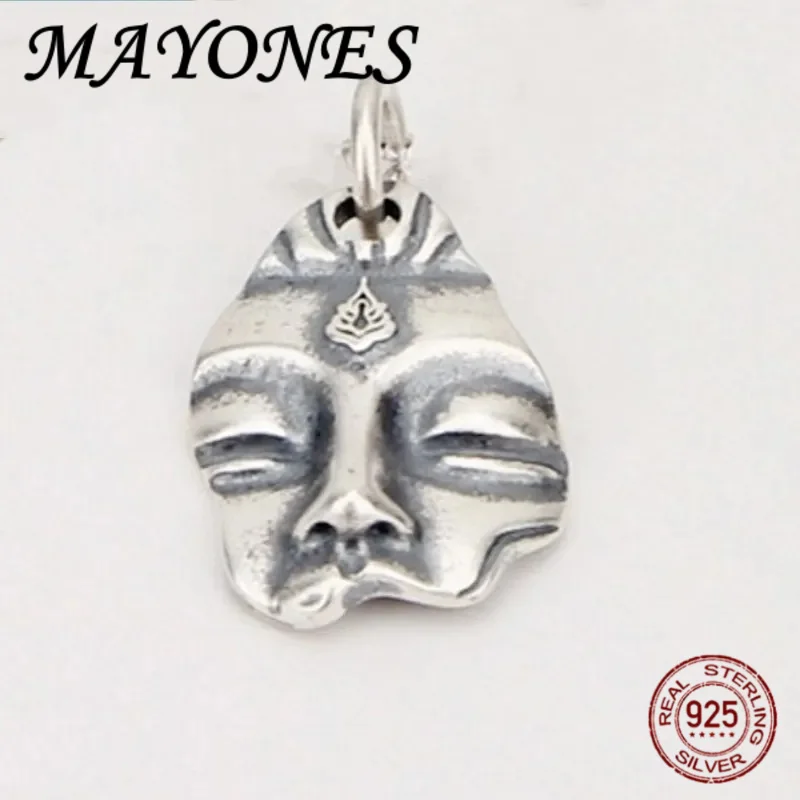 

НОВЫЙ винтажный универсальный кулон из стерлингового серебра 925 пробы с головой Будды неправильной формы