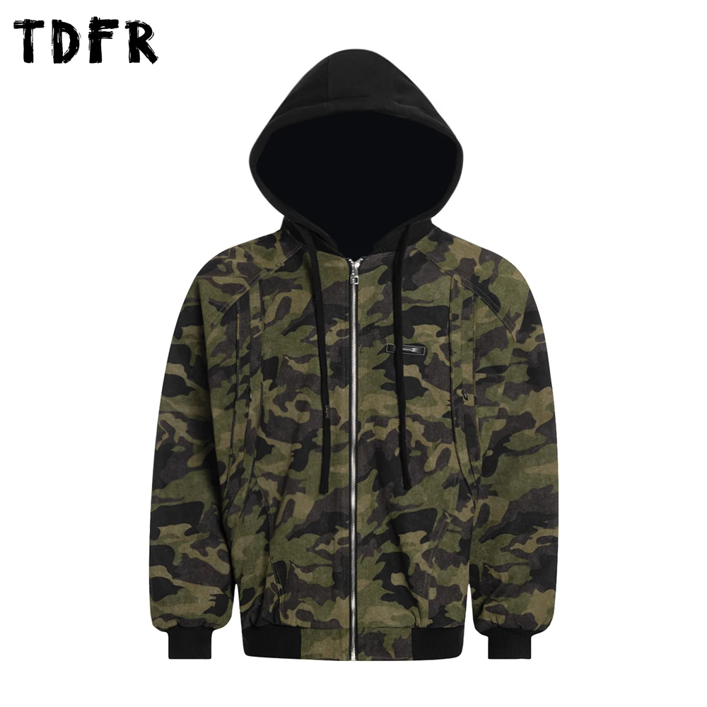 Камуфляжная стеганая куртка мужская осень-зима ретро-карго реглан с длинным рукавом искусственная двухсекционная верхняя одежда мужская