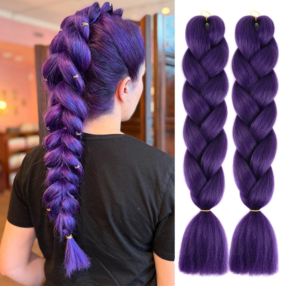 82 Inch Jumbo Braiding Hair Accessories Pression 165g Pre Stretched Kanekalon Synthetic Hair  Extensions For Women Box Braids