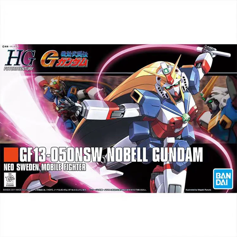 Bandai Original GUNDAM Anime Model HGFC 1/144 GF13-050NSW NOBELL GUNDAM Action Figure Assembly Model Toys Gift Collectible