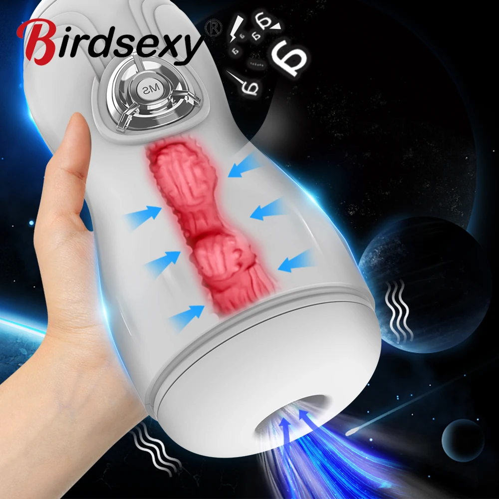 Automatic Male Masturbator Cup Sucking Vibration Blowjob Real Vagina Pocket Pussy Penis Oral Sex Machine Toys For Man Adults 18+