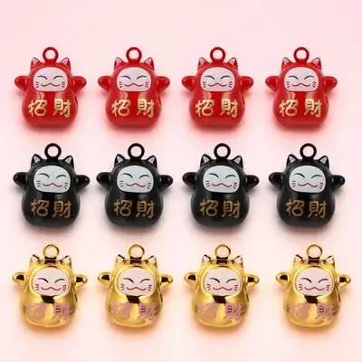 

1 Set 12pcs Bell Cat Pendant Feng Shui Ornament for Dog Goat Collar Jewelry Making Charms Copper Black Tiny Jingle Garland