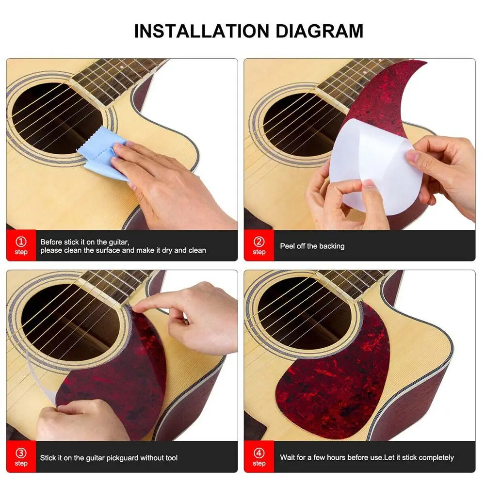 Professional Folk Acoustic Guitar Pickguard Top Scratch Plate Self-adhesive Pick Guard Sticker for Acoustic Guitar Accessories