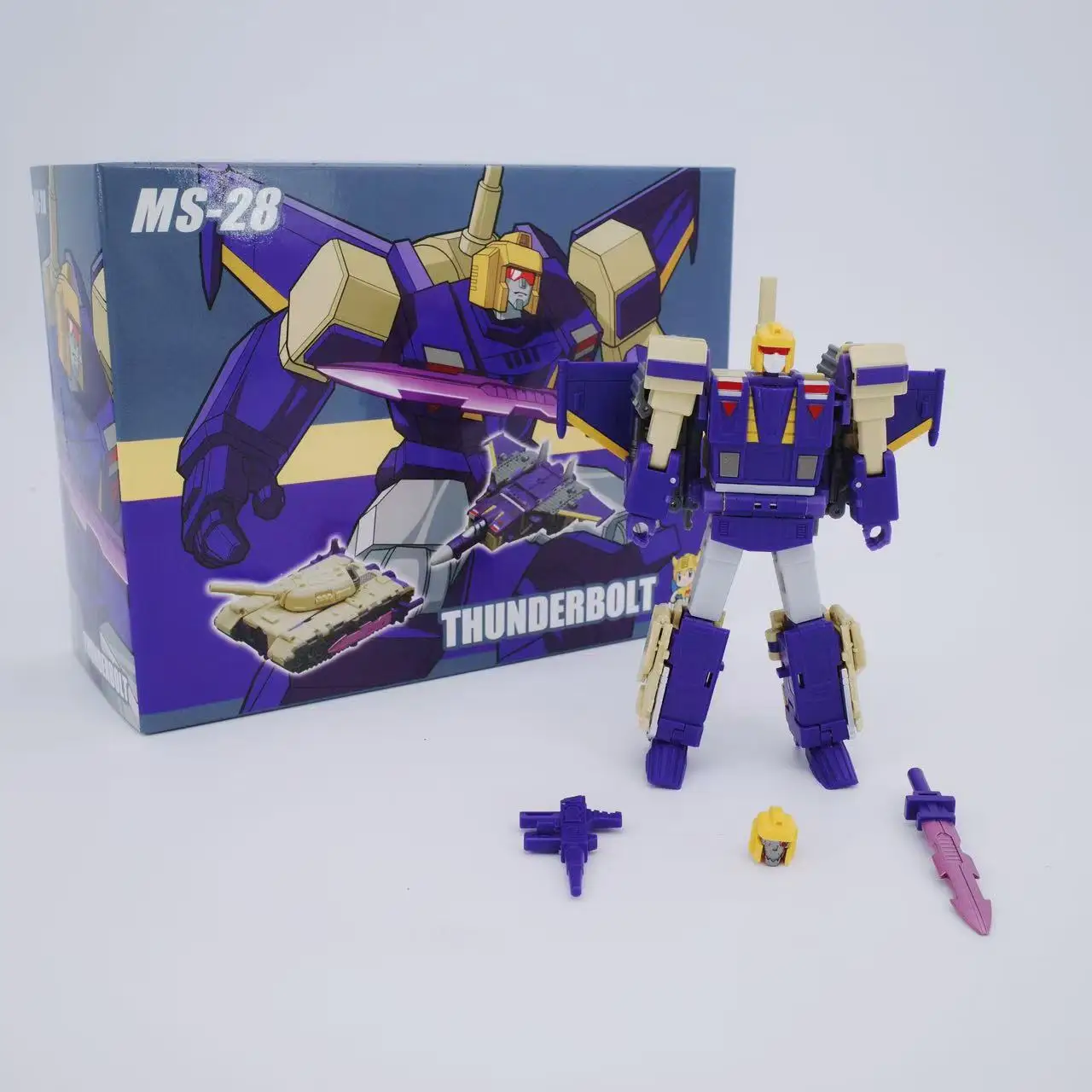

[In Stock]MFT Blitzwing Thunderbolt MS28 MS-28 Transformation Mini Pocket Action Figure Robot Model Collection Deformation Toy