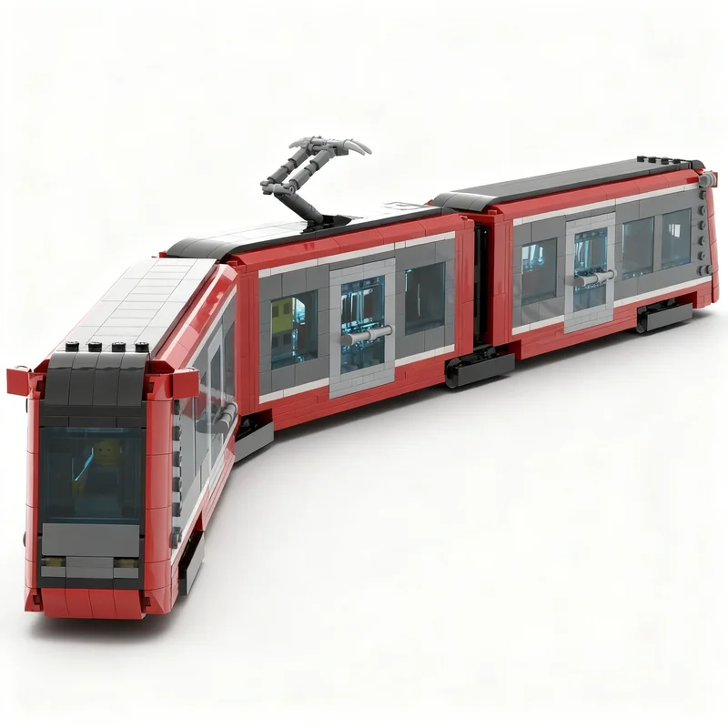 1581pcs MOC Articulated Tram with Bellows (Minifig / City, Revision 08-2025) Traffic Model Christmas Gift Bookcase Ornament