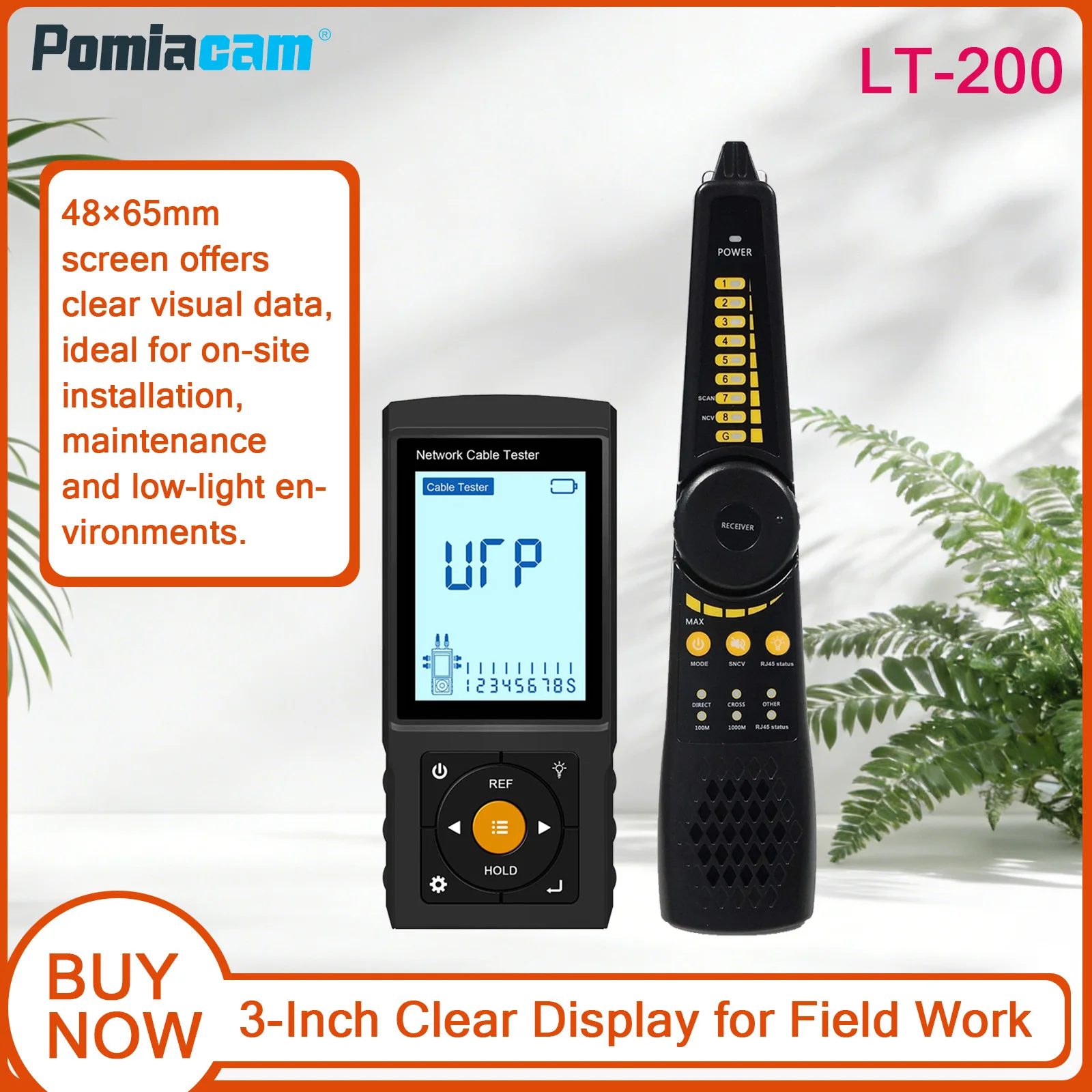 Network Cable Tester 3 Inch Screen PoE++ TDR Length Measurement Cable Tracer Professional Tool LT-200 Line troubleshooting