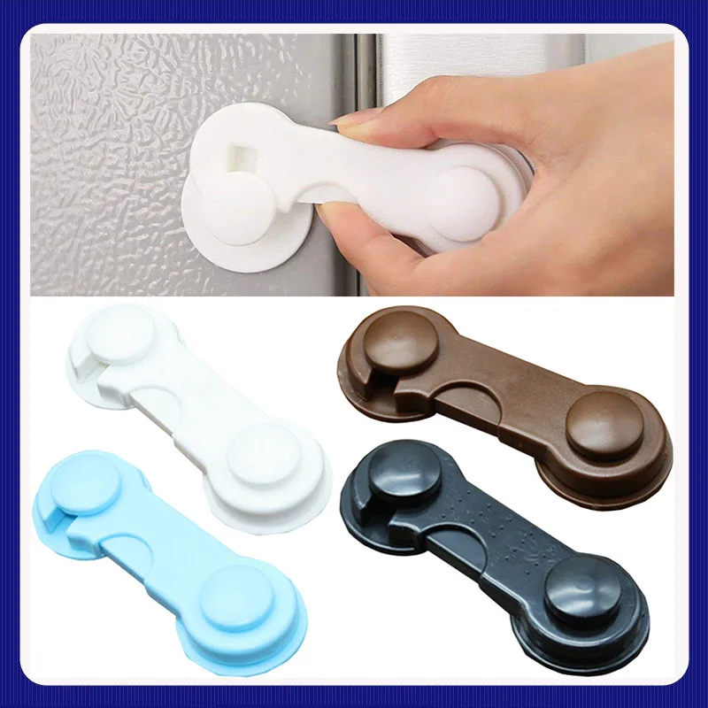 Lock Fridge Freezer Door Locks Kids Baby Safety Child Cabinet Lock Self-Adhesive Fridge Lock Latchs System for Home Refrigerator