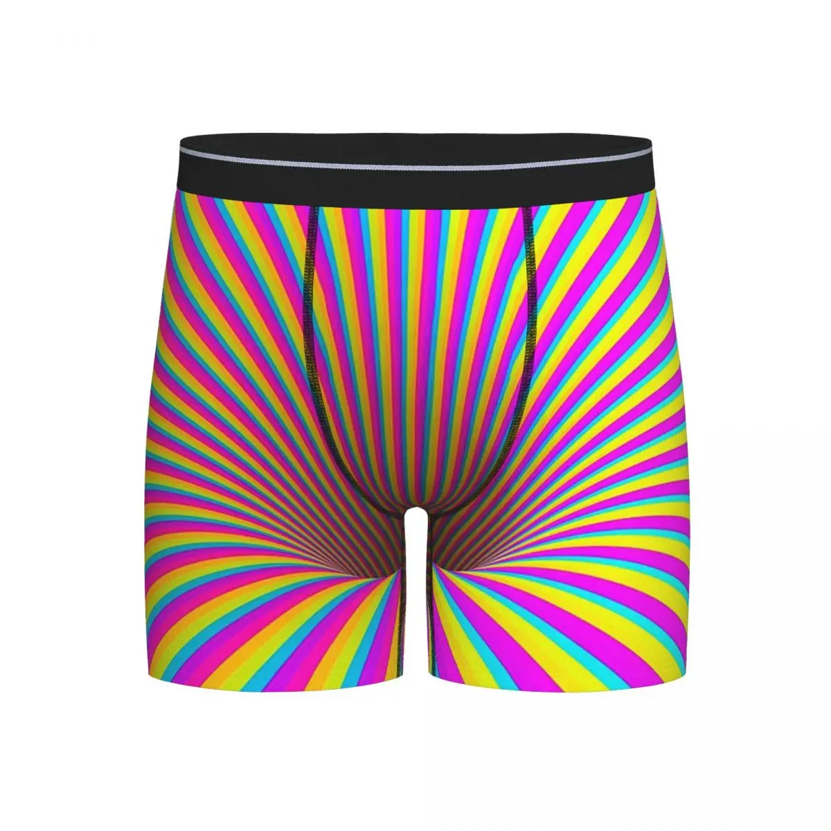 

Long Boxer Underpants Shorts Grid Wormhole Geometric 3D Vortex Illusion Panties Men's Underwear for Homme Man Boyfriend Gift