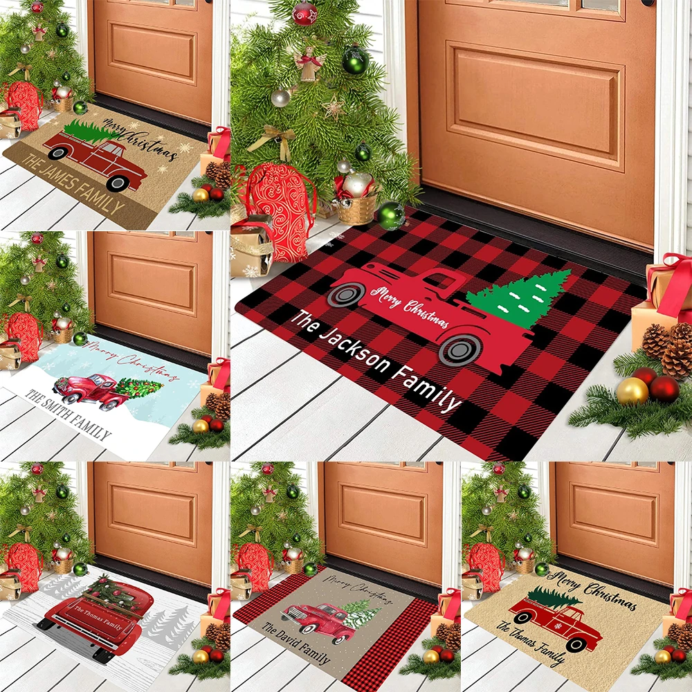 Willkommensmatte für Weihnachts-LKW, waschbar, rutschfest, Badezimmerteppich, Heimteppiche, Teppiche, Fußmatte, Eingangstür, Fuß