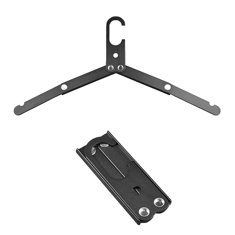

DW-2Pcs Aluminum Alloy Folding Clothes Hanger Outdoor Camping Coat Drying Rack Metal Hangers for Travel Accessories